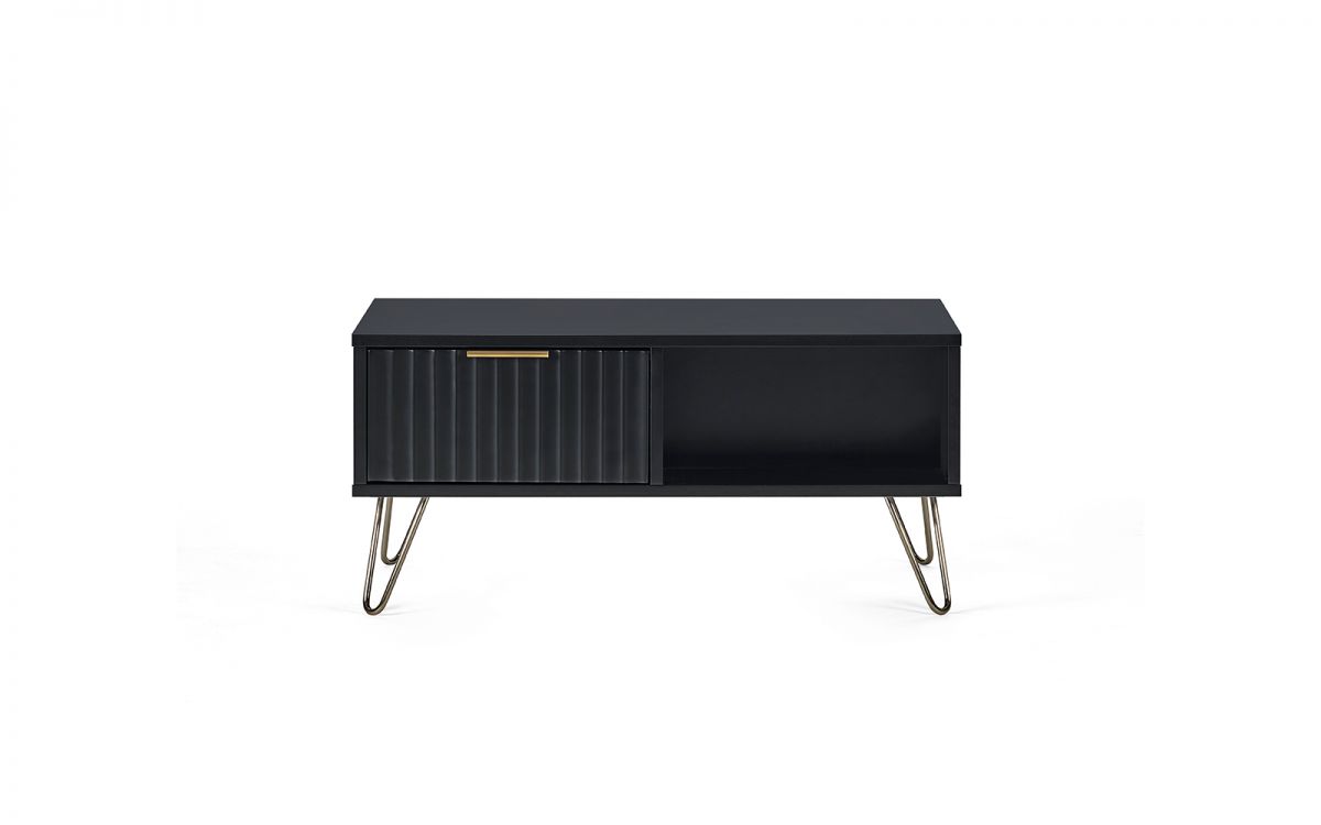 Matte Black Coffee Table with gold legs