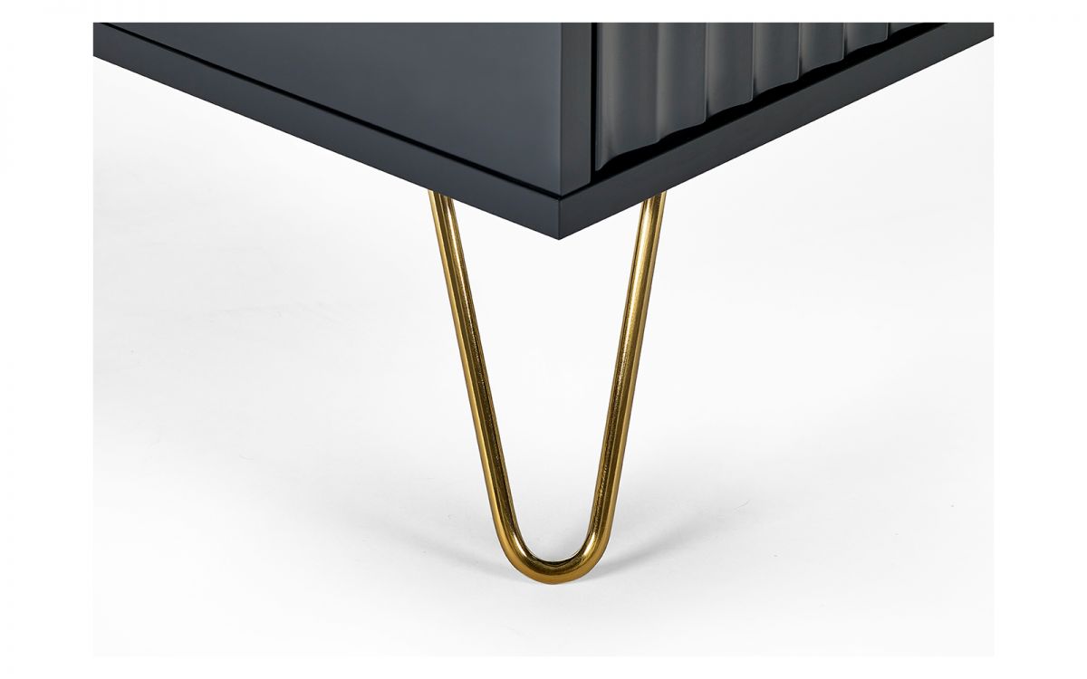 Matte Black Coffee Table with gold legs