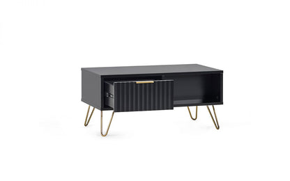 Matte Black Coffee Table with gold legs