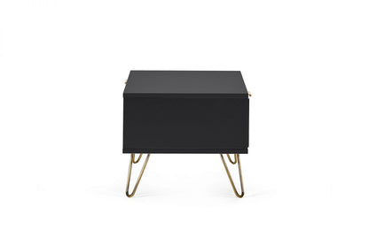 Matte Black Coffee Table with gold legs