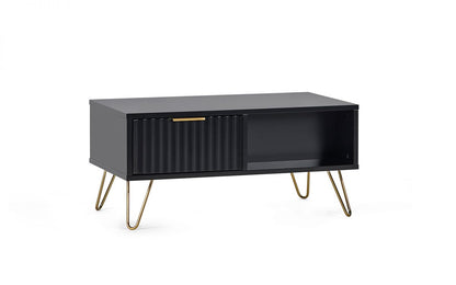 Matte Black Coffee Table with gold legs