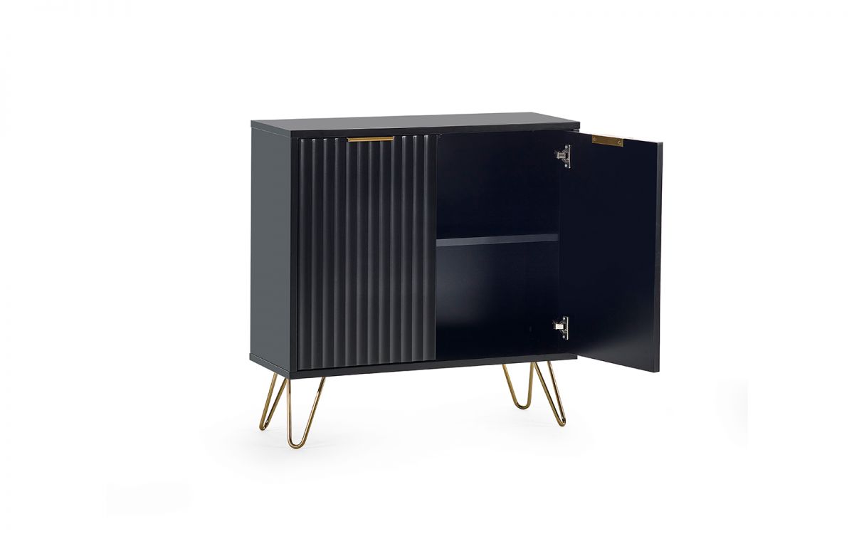 Matte Black Compact Sideboard