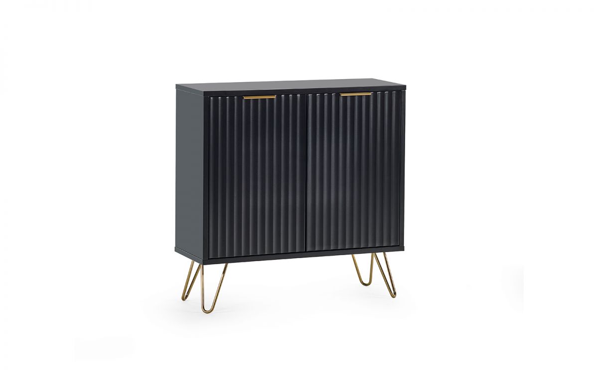 Matte Black Compact Sideboard