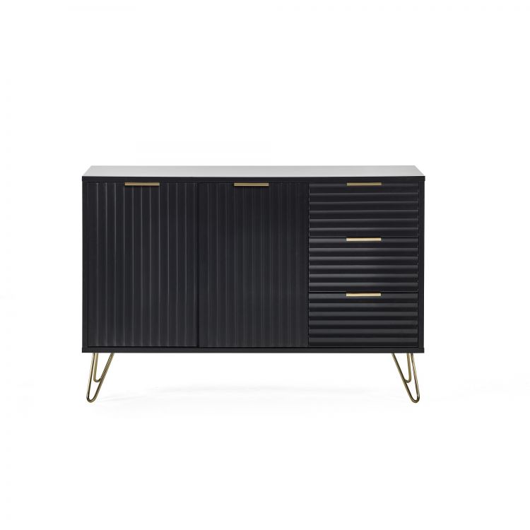 Matte Black 2 Door 3 Drawer Large Sideboard