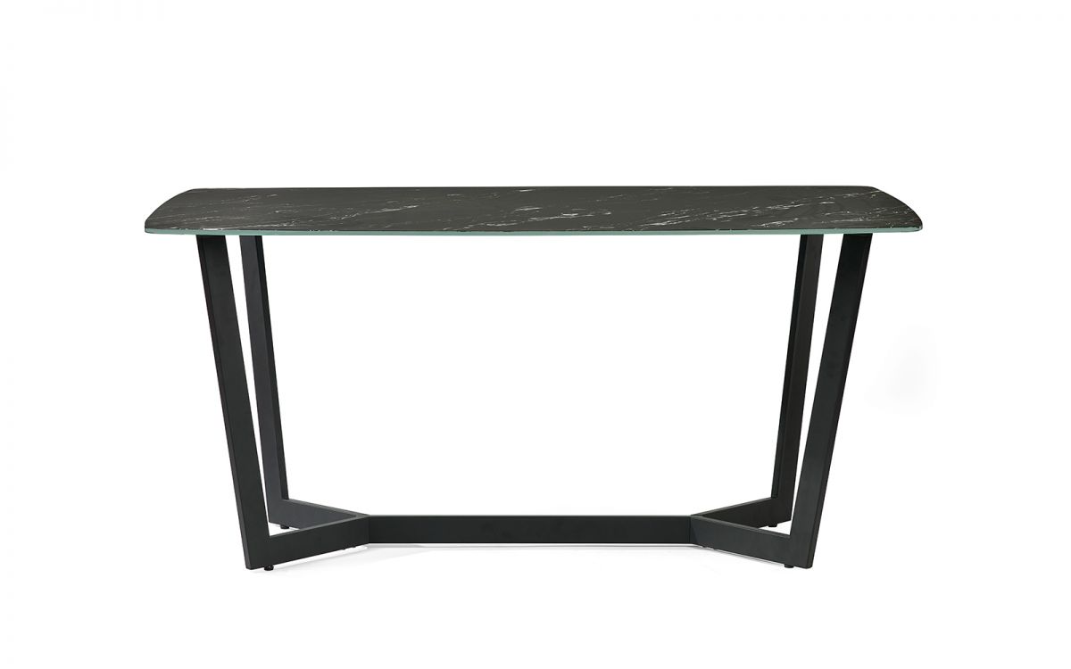 Black Marble Effect 6 Seater Dining Table