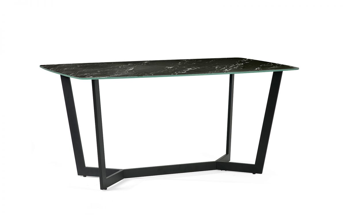 Black Marble Effect 6 Seater Dining Table