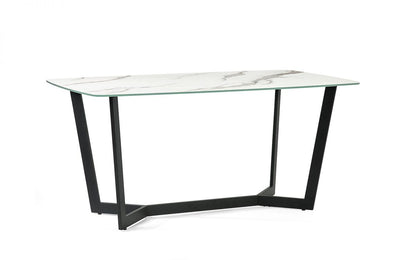 White Marble Effect 6 Seater Dining Table