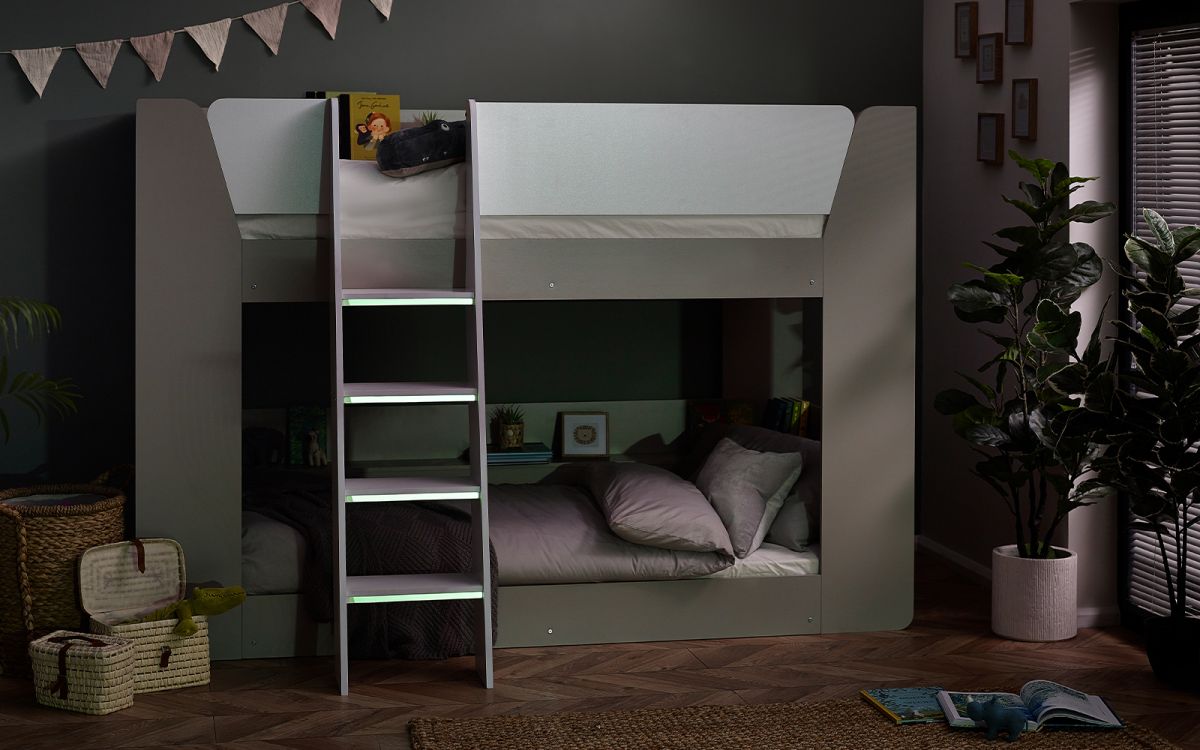 Children Taupe & White Bunk Bed