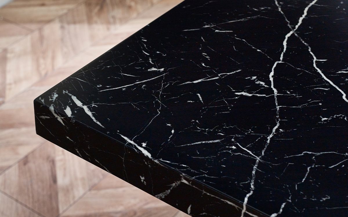 black marble top dining table for 6