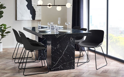 black marble top dining table for 6