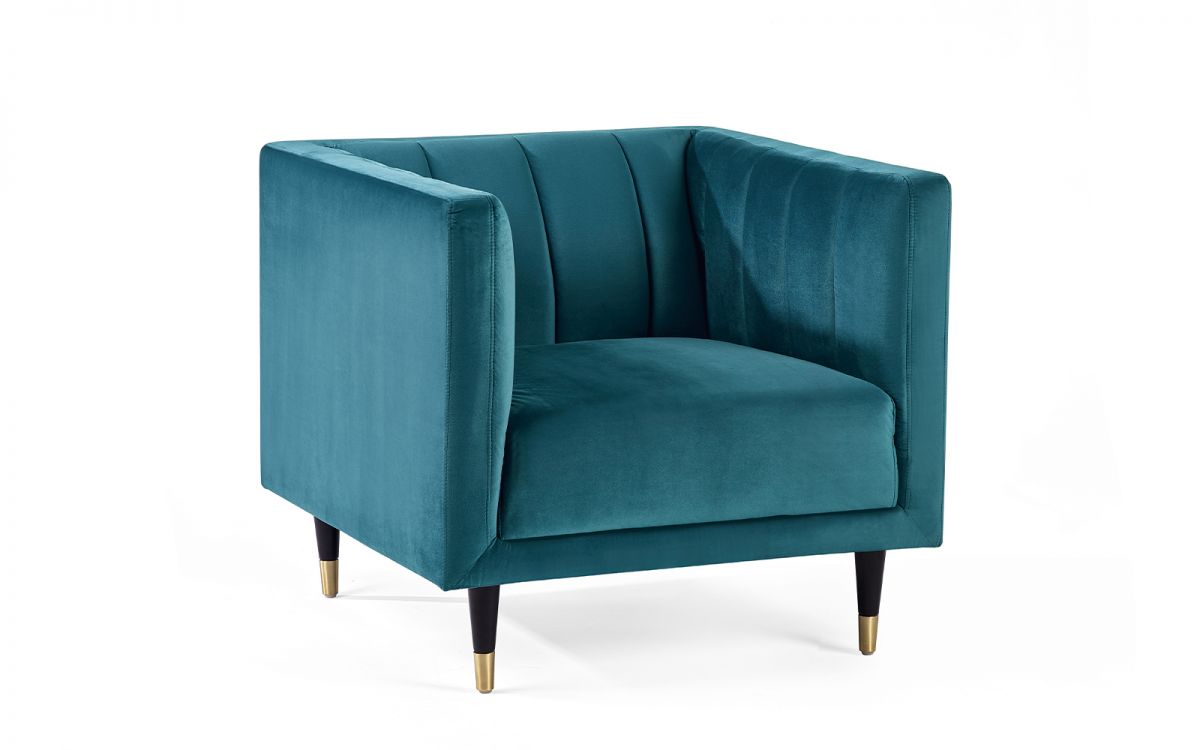 Teal Velvet Armchair