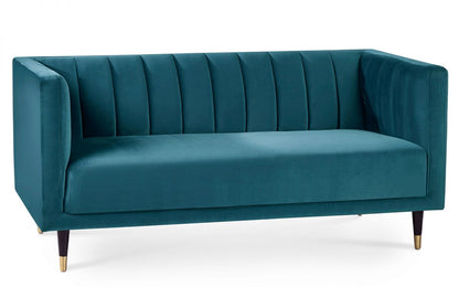 Teal Velvet 2 Seater Sofa