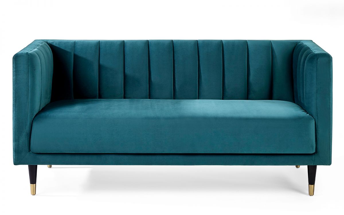 2 seater sofa teal velvet