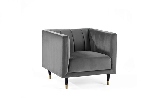 Grey Velvet Armchair