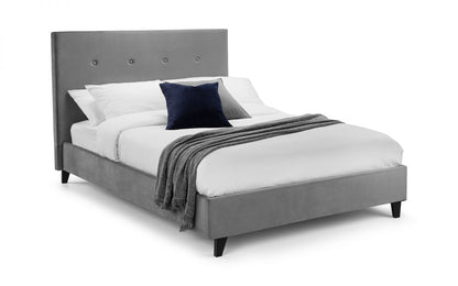 high headboard grey double king bed