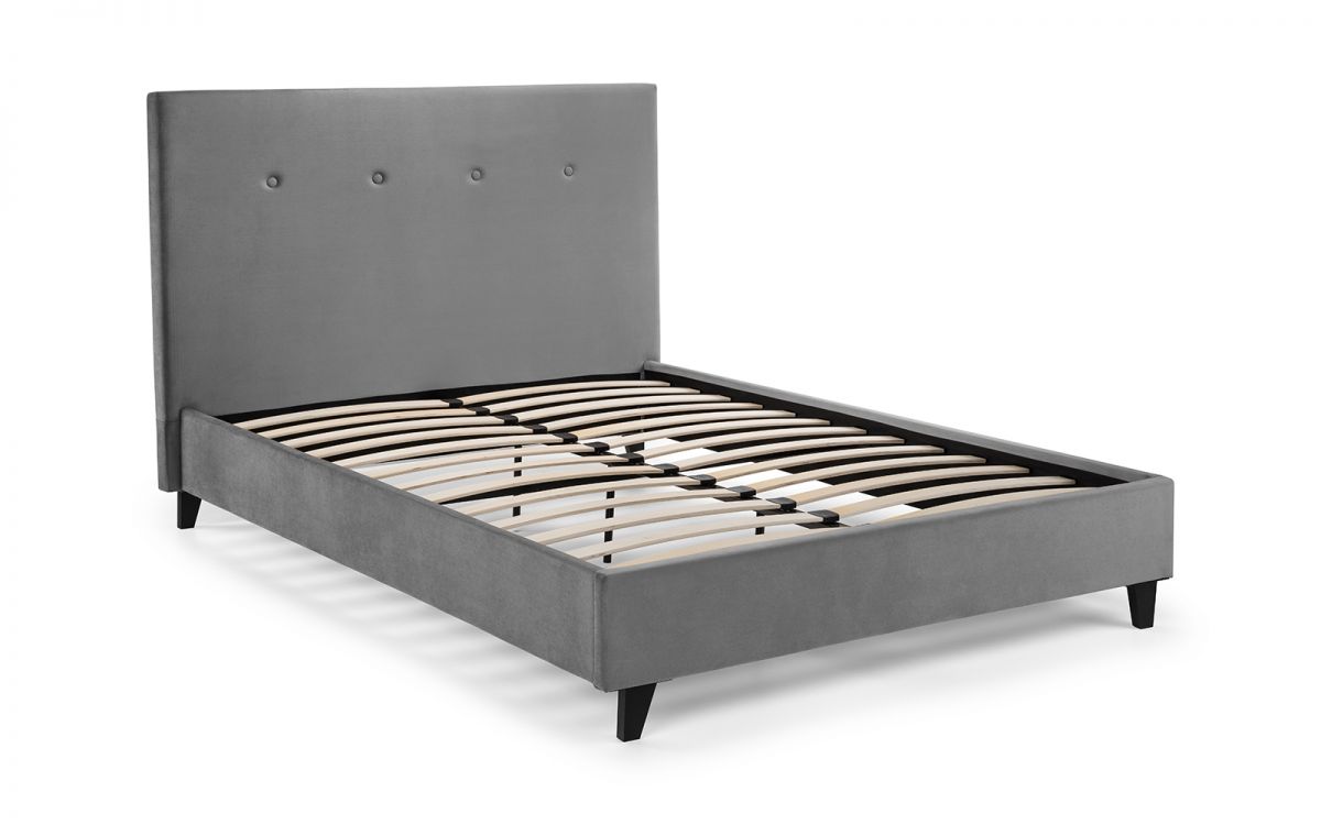 high headboard grey double king bed