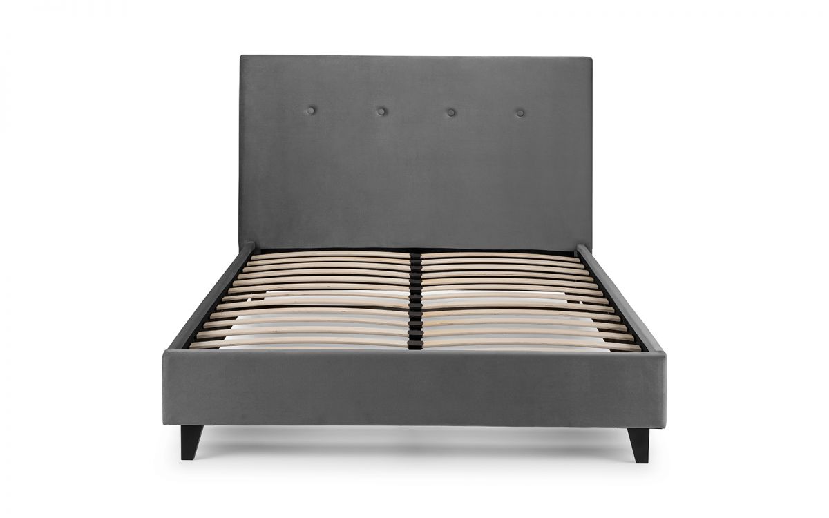 high headboard grey double king bed