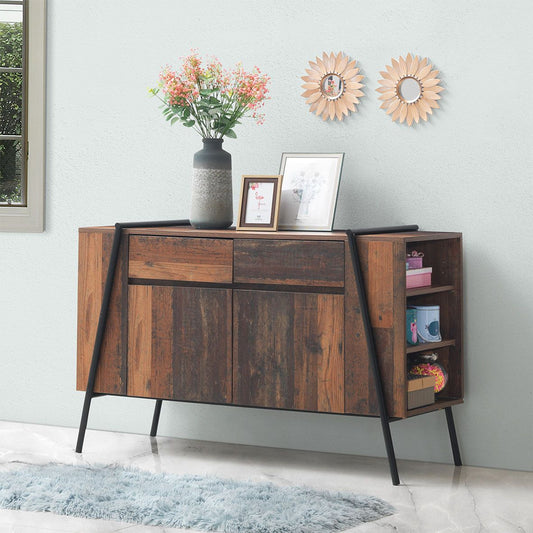 Rustic Oak Sideboard with 2 Doors and 2 Drawers