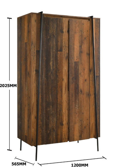 Rustic 2 Door Wardrobe