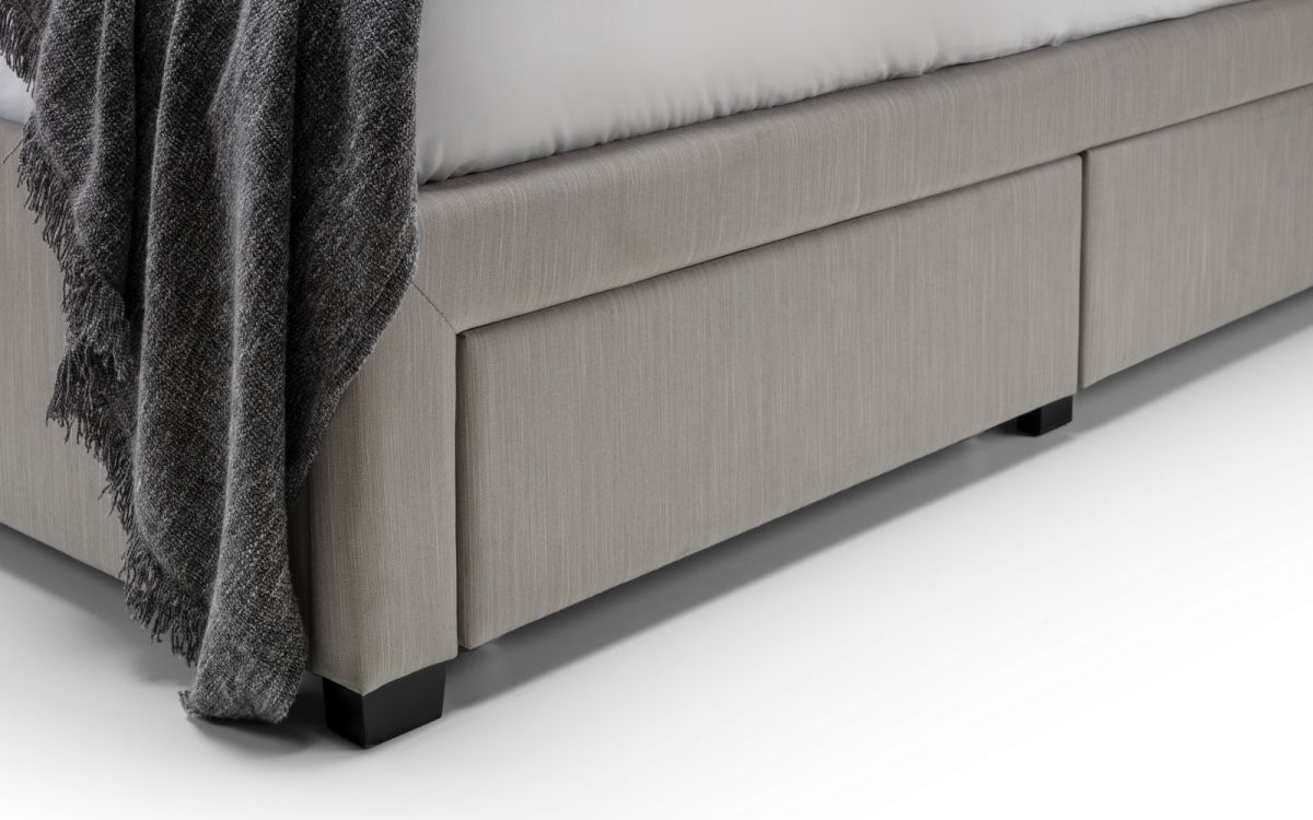 Grey Deep Buttoned 4 Drawer Double/King/Super King Bed