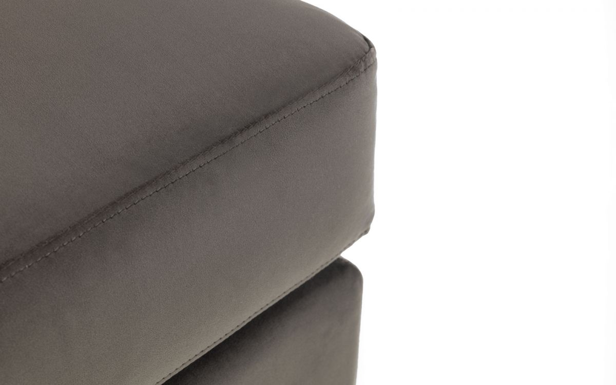 Grey Velvet Ottoman