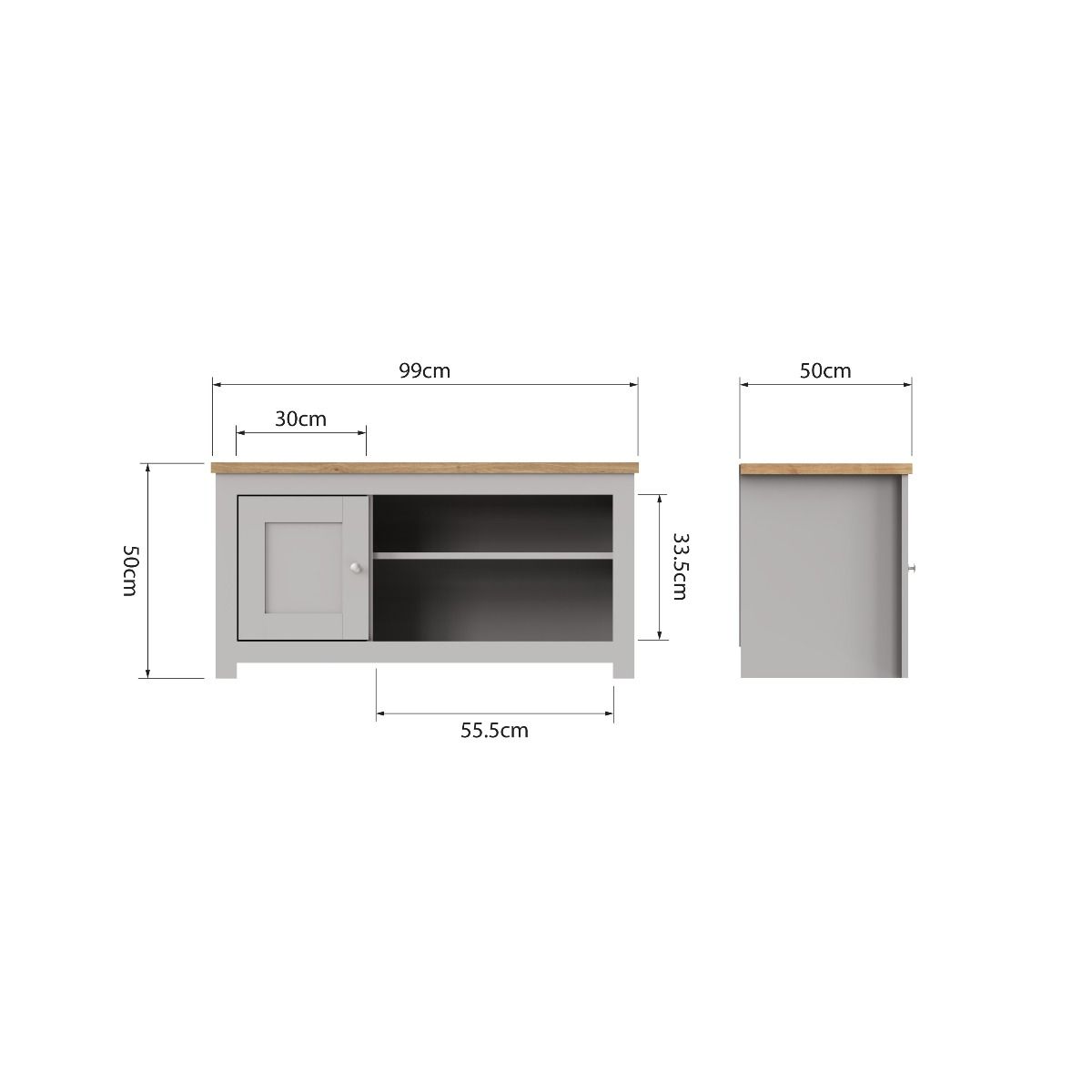 1 Door Light Grey TV Unit