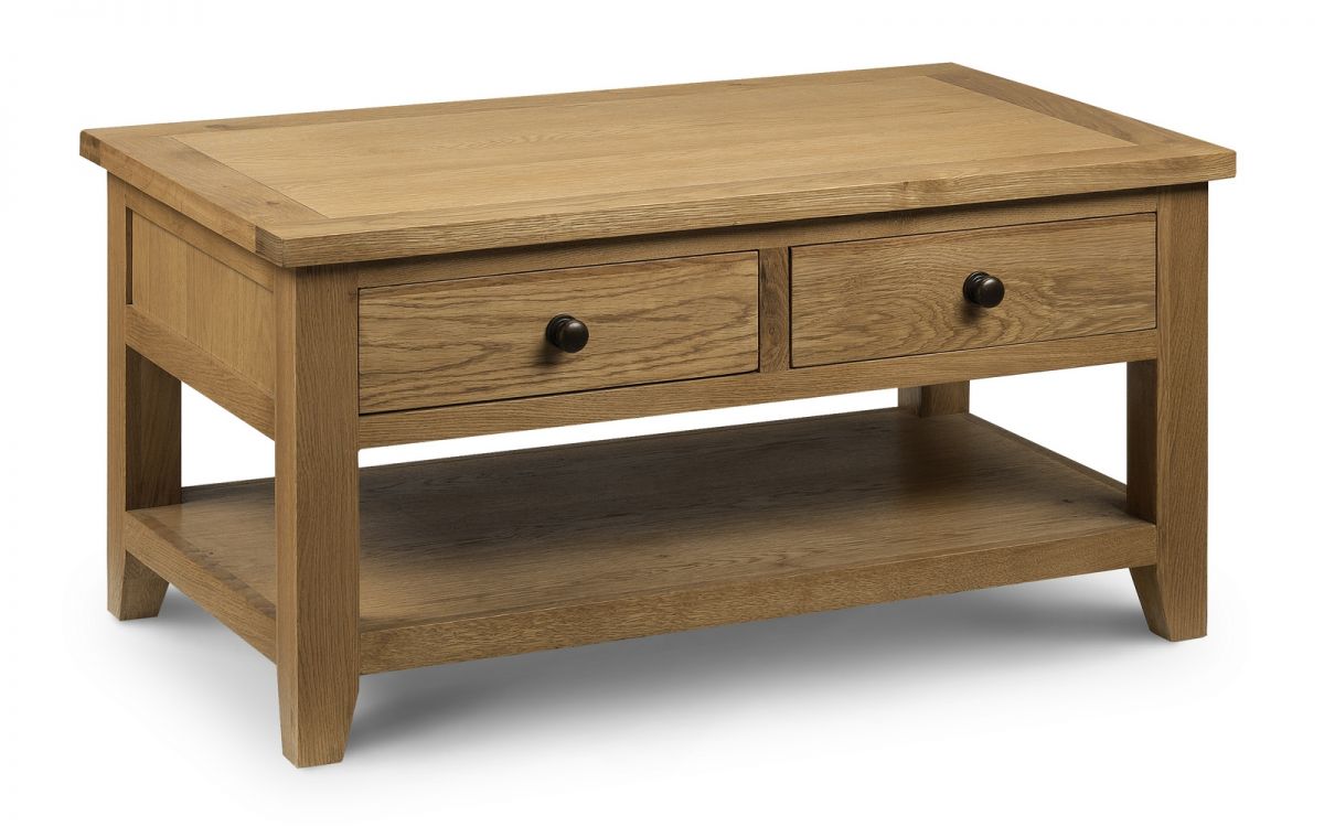 Oak Coffee Table With 2 Drawers