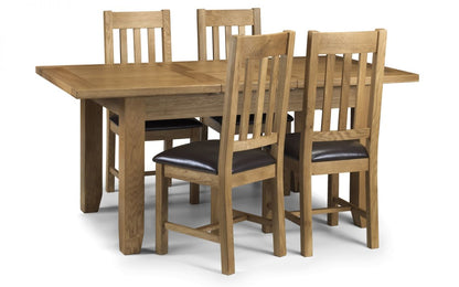 Oak Extending Dining Table Set with 4 chairs