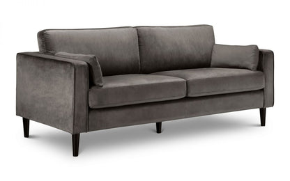 Grey Velvet 3 Seater Sofa