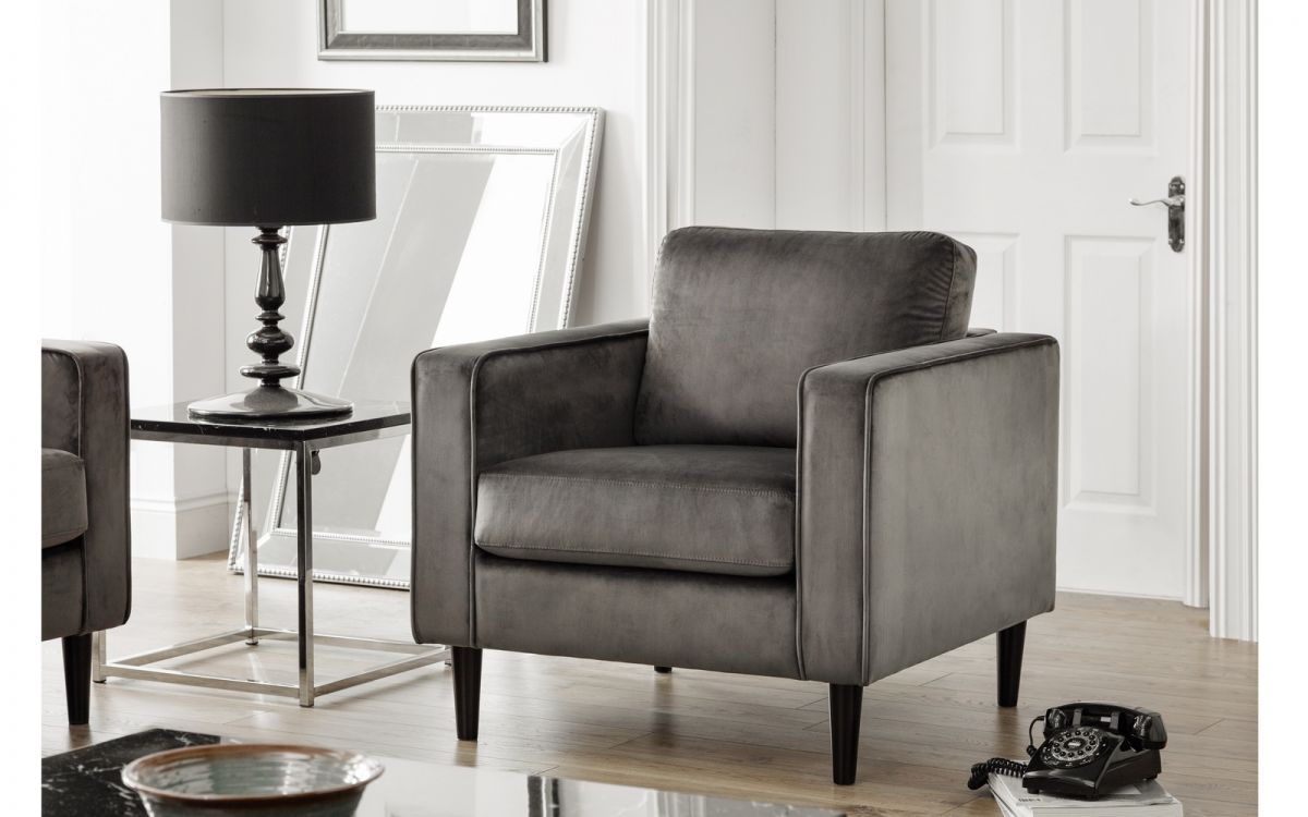 Grey Velvet Armchair