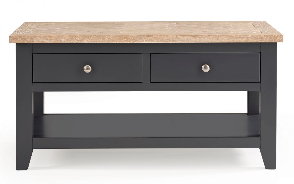 Dark Grey Coffee Table With 2 Drawers