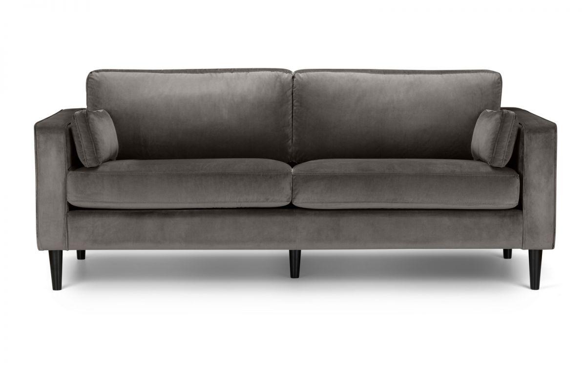 Grey Velvet 3 Seater Sofa