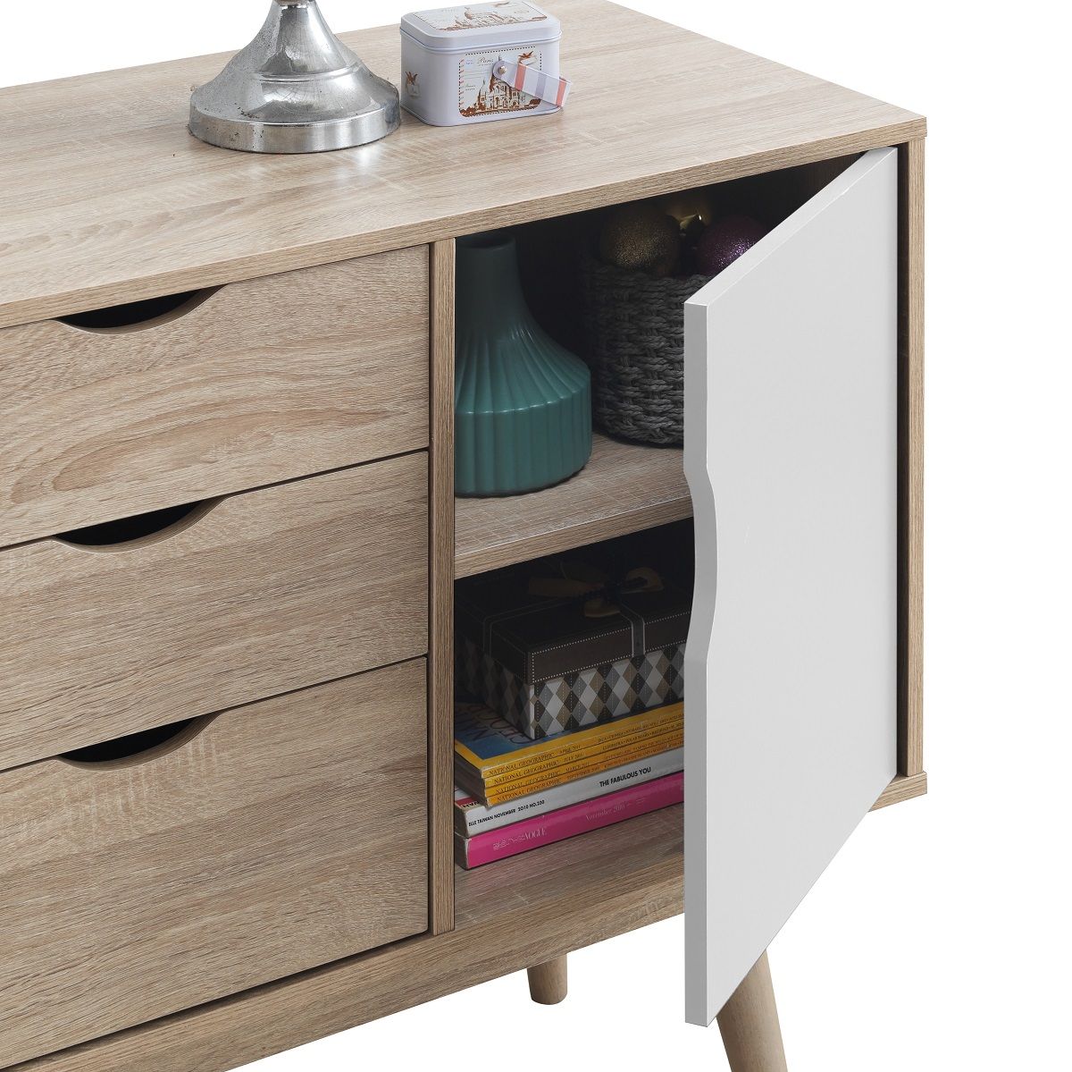 White 2 door 2 drawer sideboard