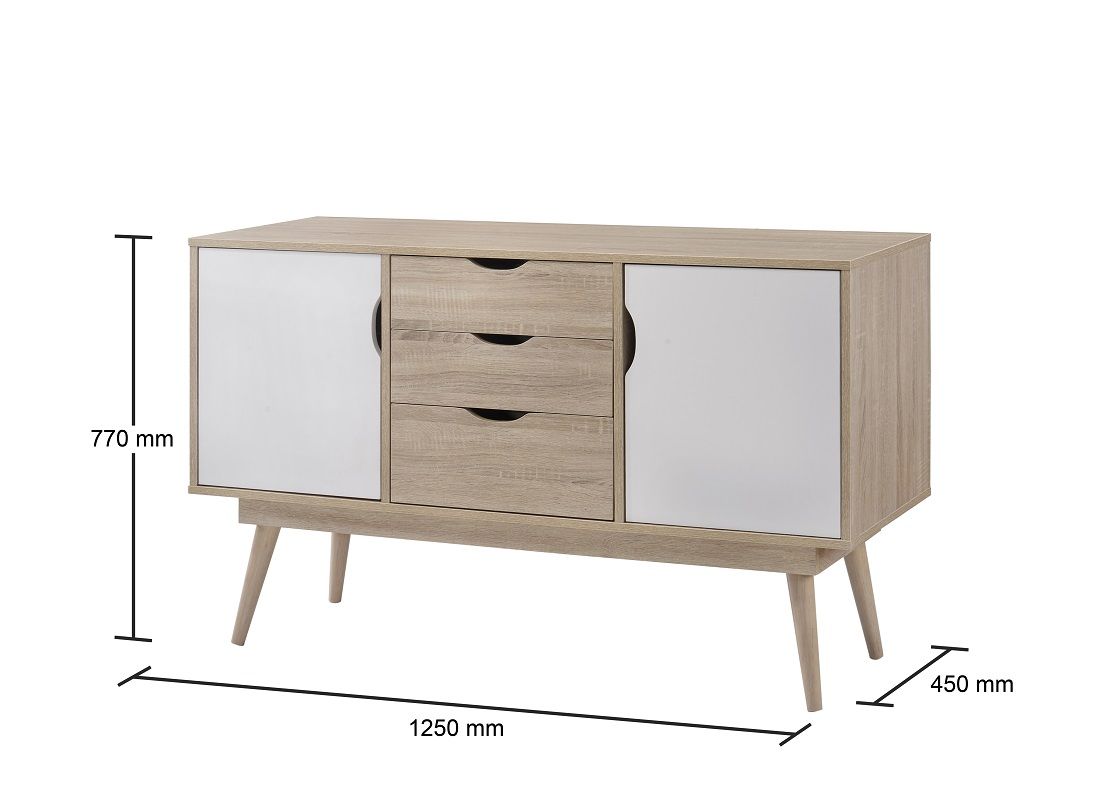 White 2 door 2 drawer sideboard