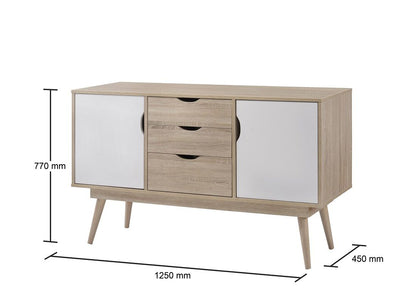 White 2 door 2 drawer sideboard