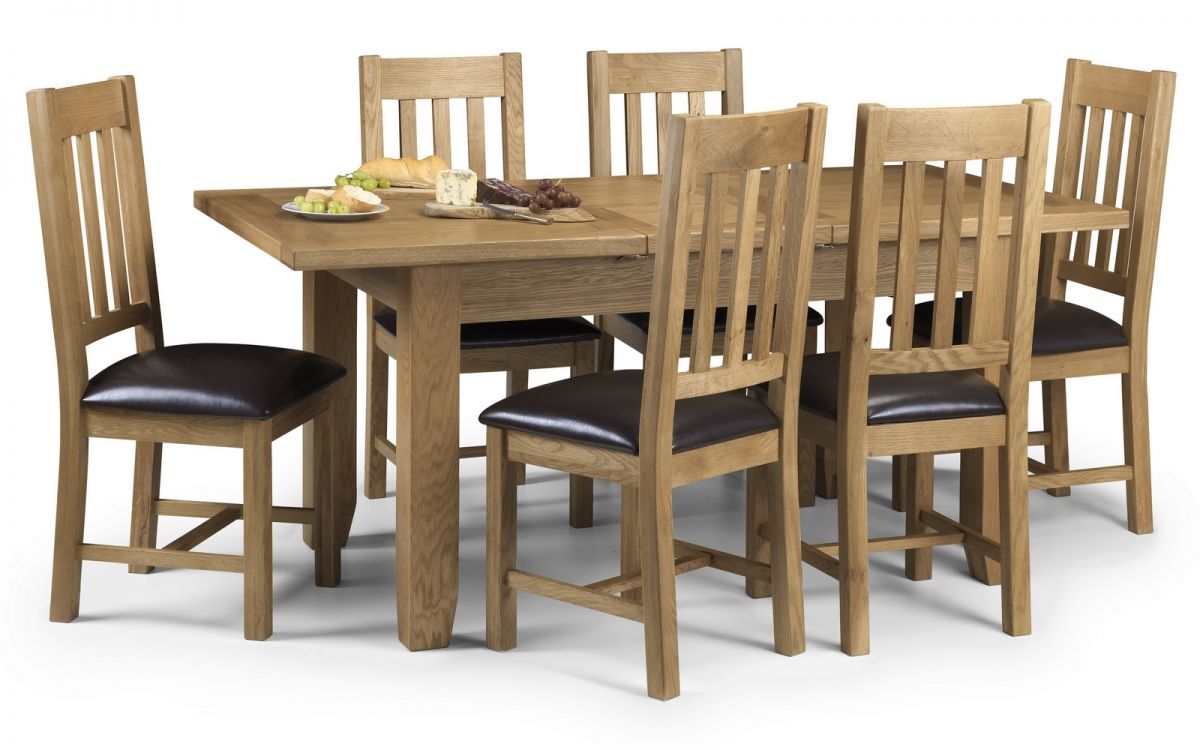 Oak Extending Dining Table Set with 6 chairs