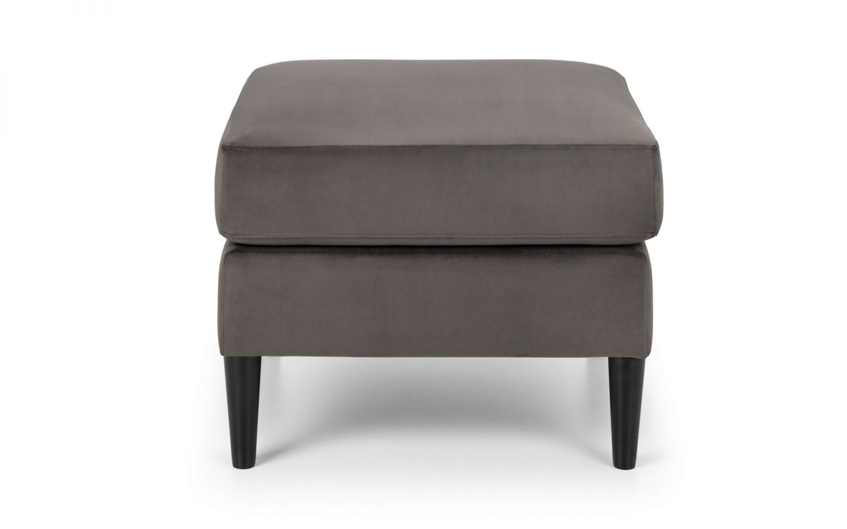 Grey Velvet Ottoman