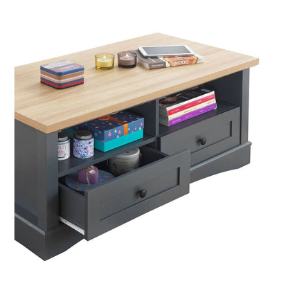 Carden Dark Grey 2 Drawer Coffee Table