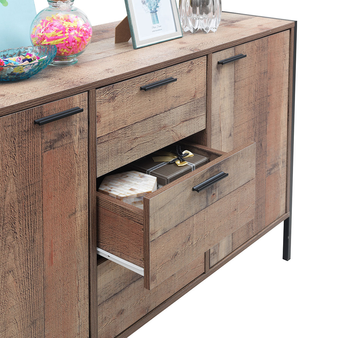 Rustic Large 2 Door 3 Drawer Sideboard