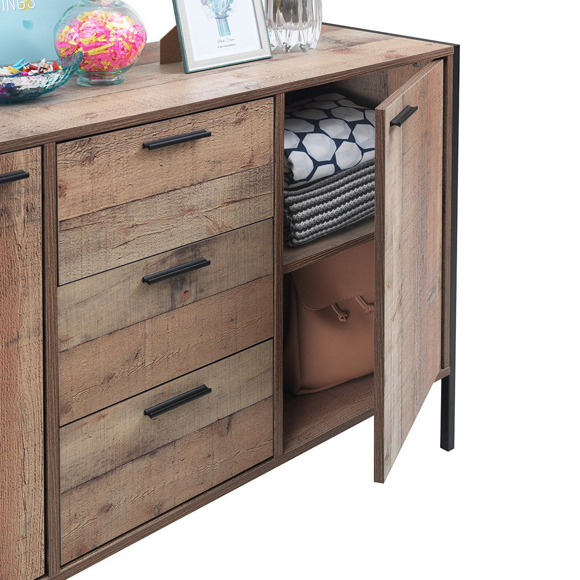 Rustic Large 2 Door 3 Drawer Sideboard