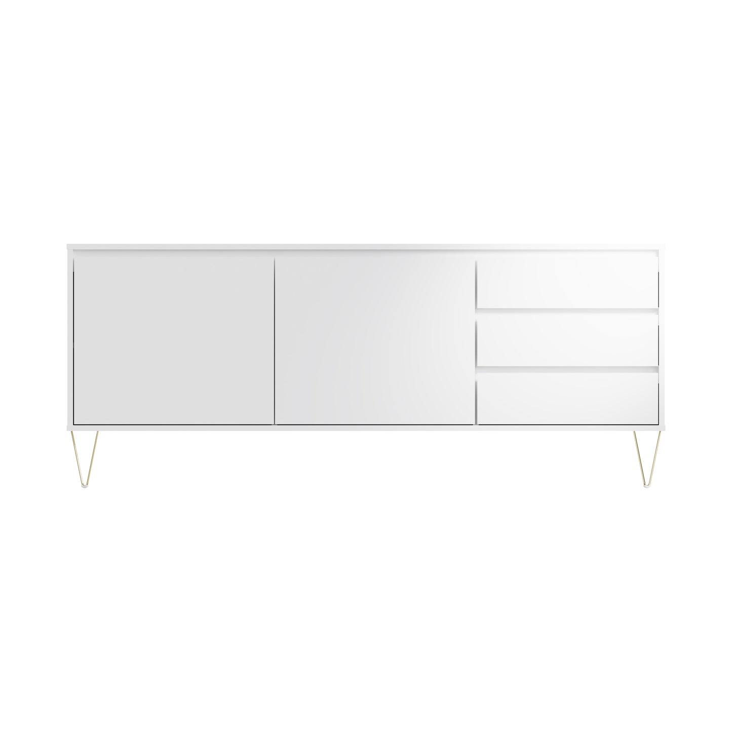 Monaco 2 Door 3 Drawer White Cabinet