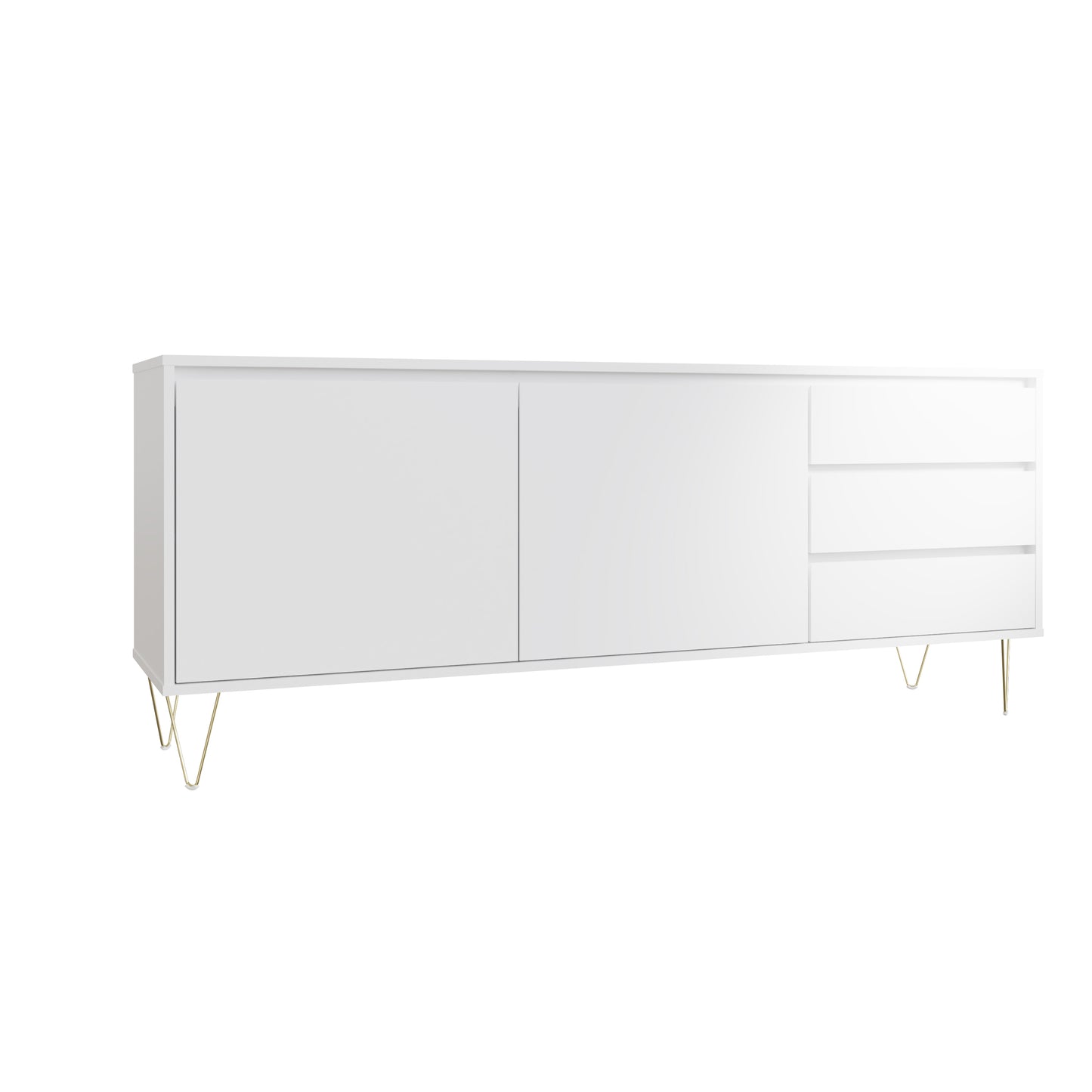 Monaco 2 Door 3 Drawer White Cabinet