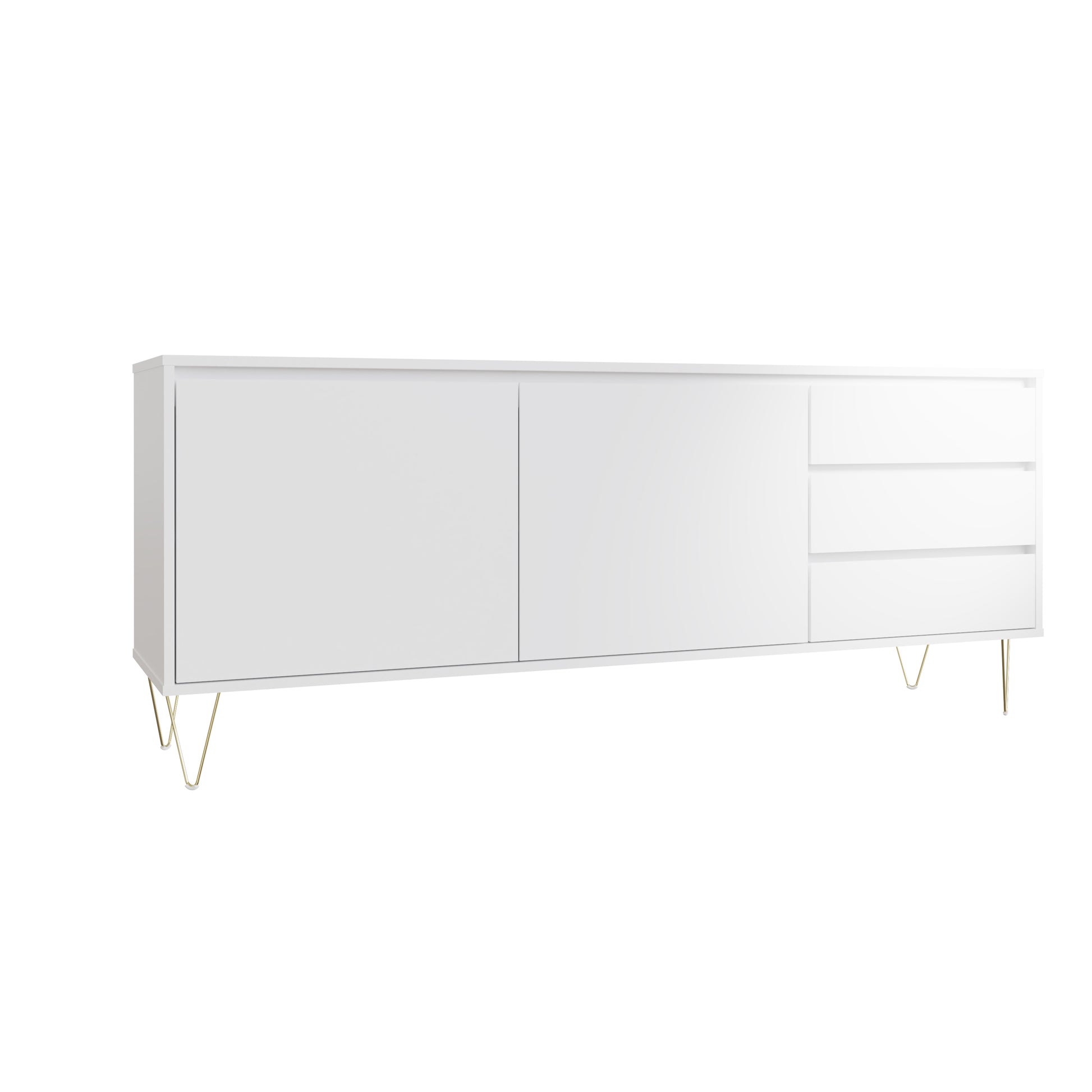 Monaco 2 Door 3 Drawer White Cabinet