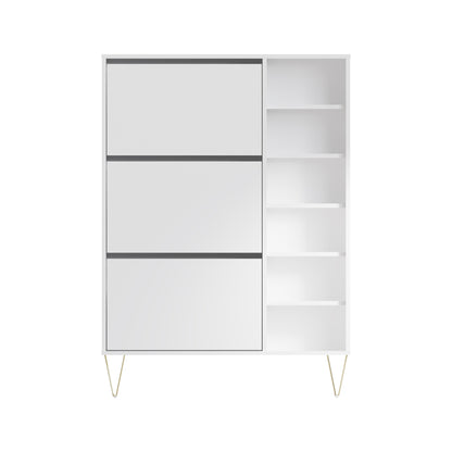 3 Drawer White Shoe Cabinet