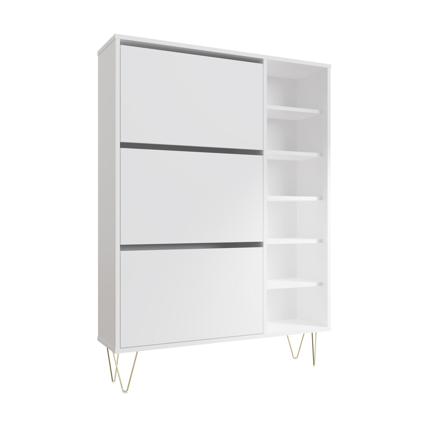 3 Drawer White Shoe Cabinet