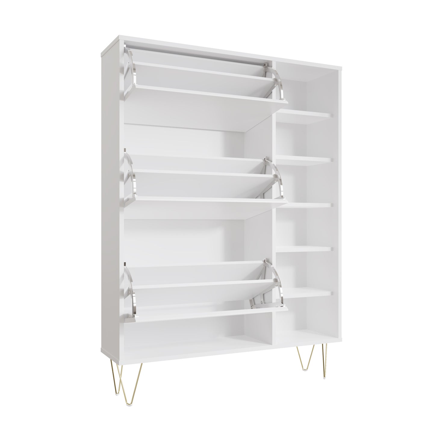 3 Drawer White Shoe Cabinet