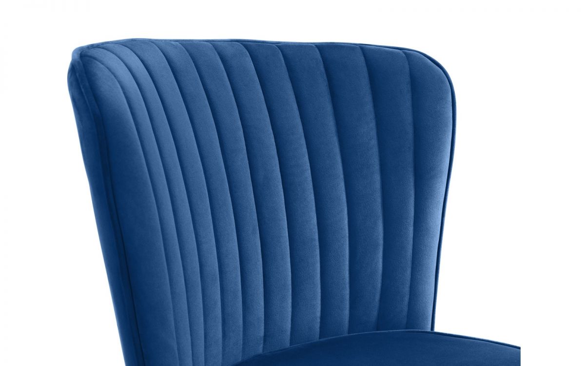 Blue Dining Chair with golden legs