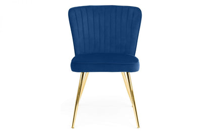 Blue Dining Chair with golden legs