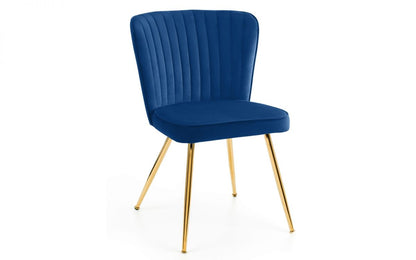 Blue Dining Chair with golden legs