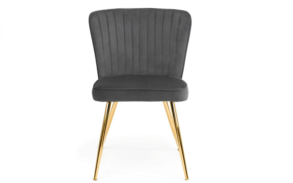 Grey Dining Chair with golden legs